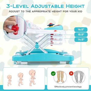 Andador de Aprendizaje para Bebés Multicolor con Luces, Ajustable en 3 Alturas, Plegable, con Luces y Juguetes Musicales - Product Image 2