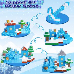 Set de Bloques Magnéticos, Cubos Magnéticos, Juguetes Educativos para Niños, Set de Fichas Magnéticas STEM, Kit de Construcción de Escenas de Nieve y Hielo - Product Image 2