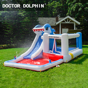 Casa de rebote inflable con tema de tiburón a precio de fábrica con soplador de PISCINA DE BOLAS, casa de salto inflable de tela Oxford, castillo hinchable - Product Image 4