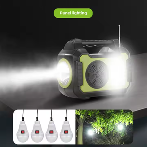 Kit solaire extérieur portable <span class=keywords><strong>Shingel</strong></span> avec ampoules DC Led Radio Bluetooth Système d'éclairage solaire pour la maison - Product Image 5