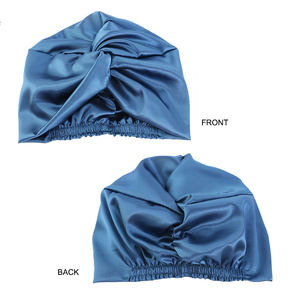 Turban enveloppant les cheveux en <span class=keywords><strong>satin</strong></span> soyeux pour femmes élégant design torsadé <span class=keywords><strong>bonnet</strong></span> <span class=keywords><strong>de</strong></span> <span class=keywords><strong>nuit</strong></span> respirant et pour le voyage <span class=keywords><strong>ou</strong></span> la fête - Product Image 4