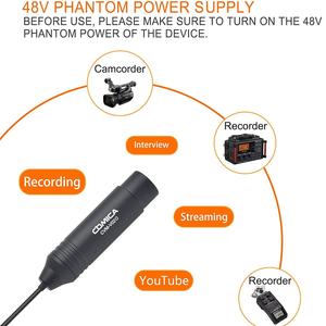 Comica CVM-V02O <span class=keywords><strong>XLR</strong></span> 4.5m ไมโครโฟนลาวาเลียร์โลหะรอบทิศทาง48V สำหรับ panasoni/canon/sona/nikon กล้องวิดีโอ - Product Image 3