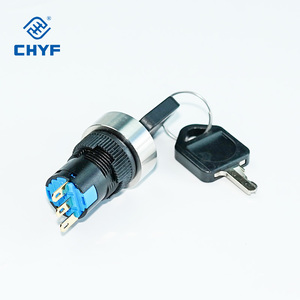 Interrupteurs à bouton-poussoir à verrouillage métallique étanches IP65 CHYF 16 mm 19 mm 22 mm, sélecteur 2 3 positions - Product Image 5