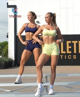 Ensemble de vêtements de sport 2 pièces pour le yoga, haut sans manches à col halter léger et élastique à taille haute, vêtements de fitness et d'entraînement