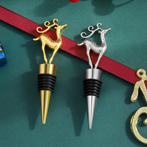 Christmas Reindeer <b>Wine</b> Stopper Zinc Alloy Gold Silver Bottle Seal Christmas Gift - Product Image 2