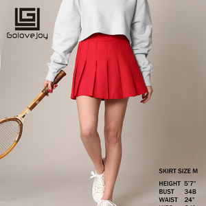 GOLOVEJOY 2023 Jupe plissée taille haute d'été pour femmes couleurs bonbons <span class=keywords><strong>Mini</strong></span> A-line couture bouton ourlet pour filles - Product Image 4