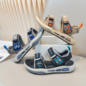 Nouvelles <span class=keywords><strong>sandales</strong></span> d'été 2026 pour enfants, tailles 26-37, pour les plus âgés, semelle en polyuréthane, fermeture Velcro, bordure renforcée, chaussures de plage pour garçons - Product Image 1
