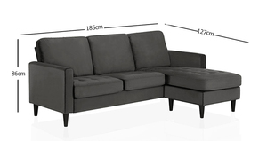 Hiện đại Bắc Âu hình chữ L sofa cho phòng khách nhỏ bọc vải lanh với lưu trữ cho khách sạn có đồ nội thất bằng gỗ - Product Image 3