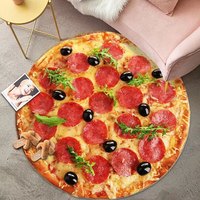 Tapis Pizza à Effet Visuel 3D Amusant - Tapis de Sol Réaliste pour la Décoration Intérieure, Accessoire de Photographie d'Animaux, Chambre d'Enfants