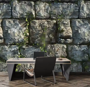 Pared de piedra antigua 3D musgo vegetación textura Fondo roca fondos de pantalla - Product Image 3