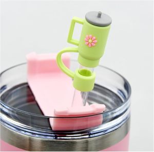 Hot Bán Tái Sử Dụng 3D Silicone Rơm Bìa Cap Dễ Thương Động Vật Đầy Màu Sắc Cup Hình Dạng Đám Mây 10Mm Rơm Topper Cho Stanley Cup Phụ Kiện - Product Image 5