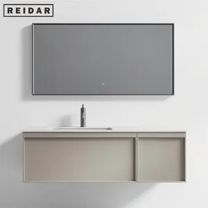 Produk kabinet kamar mandi, wastafel ganda penyimpanan PVC ringan mewah