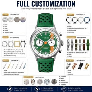 Relojes cronógrafo deportivos de carreras con movimiento Miyota 0S21 personalizado, resistentes al agua 10ATM, reloj para hombre de acero inoxidable, cuarzo luminoso - Product Image 2