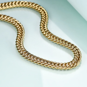 Collar de Cadena Cubana de 7MM, Dorado, 50CM, Aleación de Zinc, para Uso Diario, Regalo, Joyería - Product Image 4