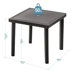 Mesa Infinity Tipo Rattan Para esterno Marca Mq Color Wengue - Product Image 2