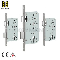 Serrure à mortaise en acier inoxydable Keyman CE avec poignée de porte argentée et cylindre profilé durable