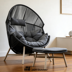 Fauteuil suspendu en métal J&M Outdoor T108 au design moderne pour intérieur et extérieur, balançoire nid d'oiseau, hamac de balcon, 2 places, mobilier d'extérieur - Product Image 4