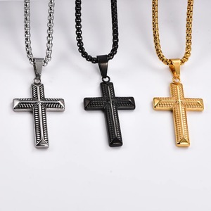 Collar con Colgante de Cruz de Acero Inoxidable, Estilo Hip Hop, para Hombre, Resistente al Agua, Regalo de Joyería - Product Image 2