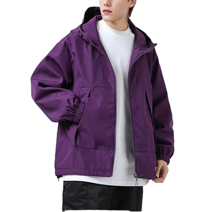New Autumn Men Women Outdoor <b>Waterproof</b> Canvas Zipper Hooded <b>Jacket</b> Oversized Windproof <b>Thin</b> Unisex Solid Loose Casual - Product Image 1