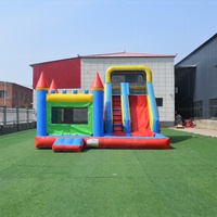 Château Gonflable PVC avec Toboggan, Aire de Jeux Combinée pour Enfants