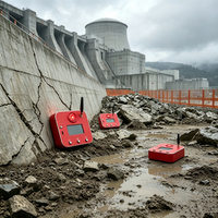 Monitor Gempa Gempet Pembangkit Listrik Tenaga Air 001 Deg Tilt Inclinometer IP66 Magnetic Mount Safety Alarm Struktur Waduk Jangkauan 360 Derajat
