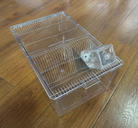 Penjualan Terbaik CR3 Lab kandang hewan peliharaan portabel tahan lama kandang ternak hewan kecil tikus hamster padat Dot Modern kotak baki plastik