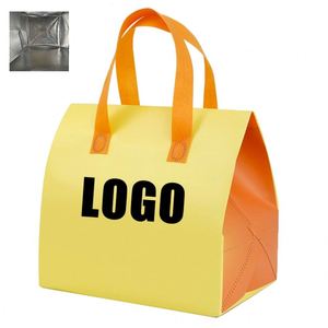 Sac fourre-tout laminé personnalisé avec logo pour publicité de restauration rapide, style vintage non-tissé tendance été pour pique-niques - Product Image 1