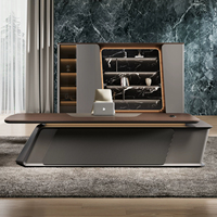 Bureau de direction moderne de luxe léger, poste de travail haut de gamme pour PDG, table pour salle de réunion et suite de direction