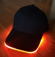 Gorra de Fibra Óptica LED al por Mayor, Gorra Luminosa Informal con Visera, Gorra con Lámpara para Fiestas Nocturnas