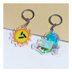 Custom Printed Anime Keychain Design <b>Glitter</b> Epoxy/Hologram Laser Cut Engraved Acrylic Charm Offset Printing on Resin & Alloy - Product Image 3