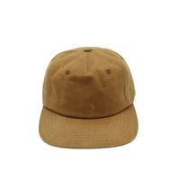Grosir topi coklat pinggiran datar tidak terstruktur Logo kustom topi Snapback 5-Panel untuk pria penawaran menarik fitur kain umum luar ruangan