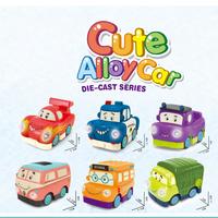 Mini Voiture Mignonne en Métal Moulé sous Pression avec Lumières et Musique, Petit Véhicule Jouet en Alliage à Tirer en Arrière, Bus, Voiture de Course de Police pour Enfants, Cadeau