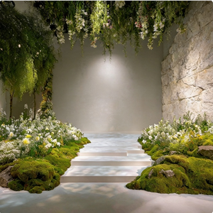 Conjunto de Plantas Artificiales Verdes para Paisajismo, Decoración de Jardín <span class=keywords><strong>Vertical</strong></span> <span class=keywords><strong>Interior</strong></span> de Estilo Nórdico para Centros Comerciales y Oficinas - Product Image 4