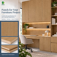 Panneau de contreplaqué Jinbase W-XM-406 en placage de chêne ambre chaud, qualité E0, 1220x2440mm, épaisseur 18mm
