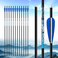 Flèches en fibre de carbone pure de 3,2 mm, 4,2 mm, 5,2 mm, 6,2 mm, avec pointe en acier de 31 pouces et plumes en plastique pour la chasse et le tir - Vente en gros usine