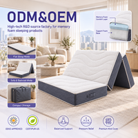 Matelas de sol pliable en mousse à mémoire de forme, lit pliant pour chambre d'amis, voyage, dortoir, OEM, ODM, marque privée, fournisseur en gros
