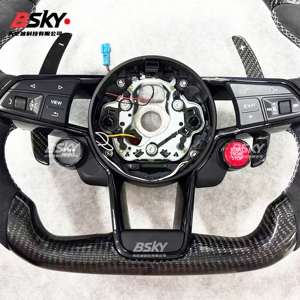 Volant en fibre de carbone LED personnalisé adapté aux <span class=keywords><strong>Audi</strong></span> A3 8V A6 C7 S3 A5 A4 B8 B9 Q7 Q5 RS3 A7 TT S8 Q8 S4 A8 RS7 S5 S6 S7 - Product Image 3