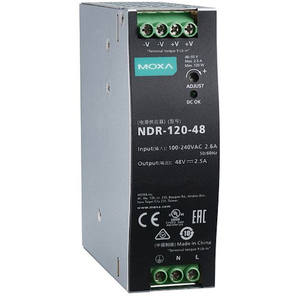 Convertidor de Corriente CA/CC Moxa NDR-120-48, 100-240 VCA a 48 VCC 2.5 A, Montaje en Riel DIN - Product Image 1