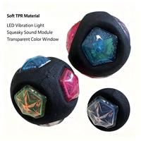 LED-Vibrationslicht-Hundeball, Quietschendes TPR Interaktives Kauspielzeug, Bissresistentes Nachtspiel-Haustierspielzeug