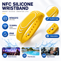 NFC Silikon-Armband 13,56MHz NTAG213 IP68 Wasserdicht Verstellbares Armband mit Eigenem Logo für Veranstaltungen, Schwimmbad, Fitness-Zugang OEM