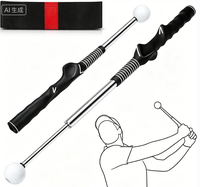 Entraîneur de swing de golf antidérapant rétractable pour l'échauffement, la force et l'entraînement au rythme - Fournitures de golf