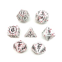 Dragon Wars - Jeu de dés en métal D20 de 16 mm faits à la main - Noir et rouge - Dés en métal personnalisés en vrac pour jeux de rôle DND et jeux de société
