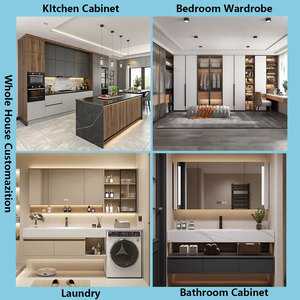 Hiện đại đơn giản màu đen mờ nhà bếp hình chữ U tủ bếp màu trắng Countertop tùy chỉnh thiết kế trang trí toàn bộ nhà tùy biến - Product Image 4