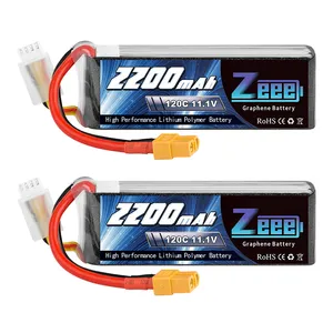 Zeee 3S 120C 2200mAh 11.1V Lipo Battery With XT60 Plug RC Graphene Lipo For FPV Drone Quadcopter Helicopter Airplane