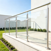 Poteau de balustrade en verre sans cadre en acier inoxydable, finition de surface personnalisée, pour escalier et villa, vente en gros