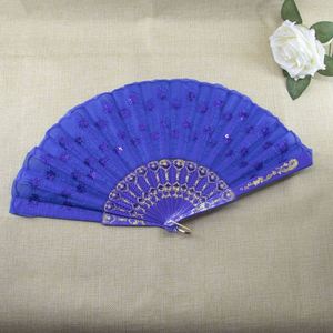 Plastic Folding Hand Fan Spanish Embroidery <b>Sequin</b> Hand Fan for Decoration - Product Image 4