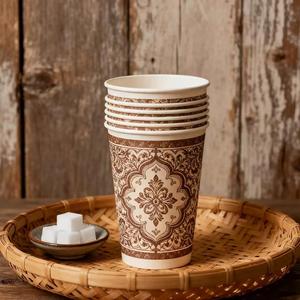 Gobelets en papier jetables de qualité alimentaire pour café, idéaux pour les bureaux, les cafés, les distributeurs automatiques, avec couvercles adaptés, et gobelets à thé arabe - Product Image 6
