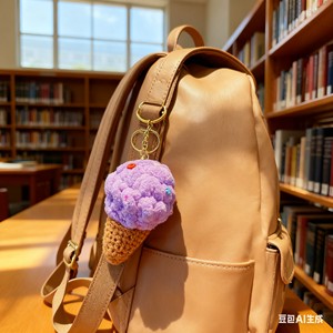 Handmade Crochet Kẹo Bông Móc Khóa Tùy Chỉnh Logo Đầy Màu Sắc Dây Móc Khóa Cho Túi Trang Trí Và Quà Tặng - Product Image 3