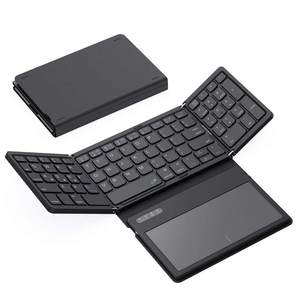 Compact Mini Folding Rechargeable Pocket <b>Bluetooth</b> Wireless Foldable <b>Keyboard</b> with Big Touchpad for Tablet Phone - Product Image 1