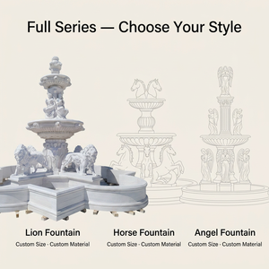 Fuente de Agua con León Tallado a Mano en Mármol, Tamaño Grande, Marca <span class=keywords><strong>TREVI</strong></span>, Decoración Clásica para Jardín, Villa o Mansión - Product Image 6